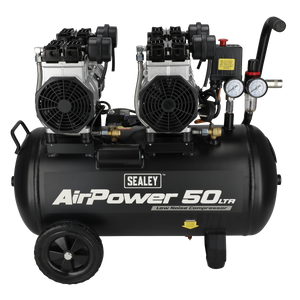 Sealey SAC5001S 50L Low Noise Oil Free Direct Drive Air Compressor 2 x 2hp - additional view 3