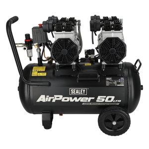 Sealey SAC5001S 50L Low Noise Oil Free Direct Drive Air Compressor 2 x 2hp - additional view 4