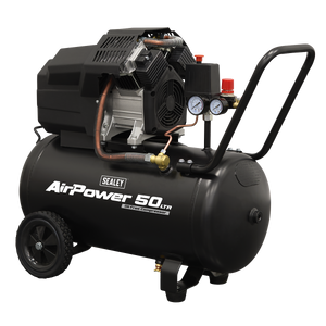 Sealey SAC5002 50L Oil Free V-Twin Direct Drive Air Compressor 3hp