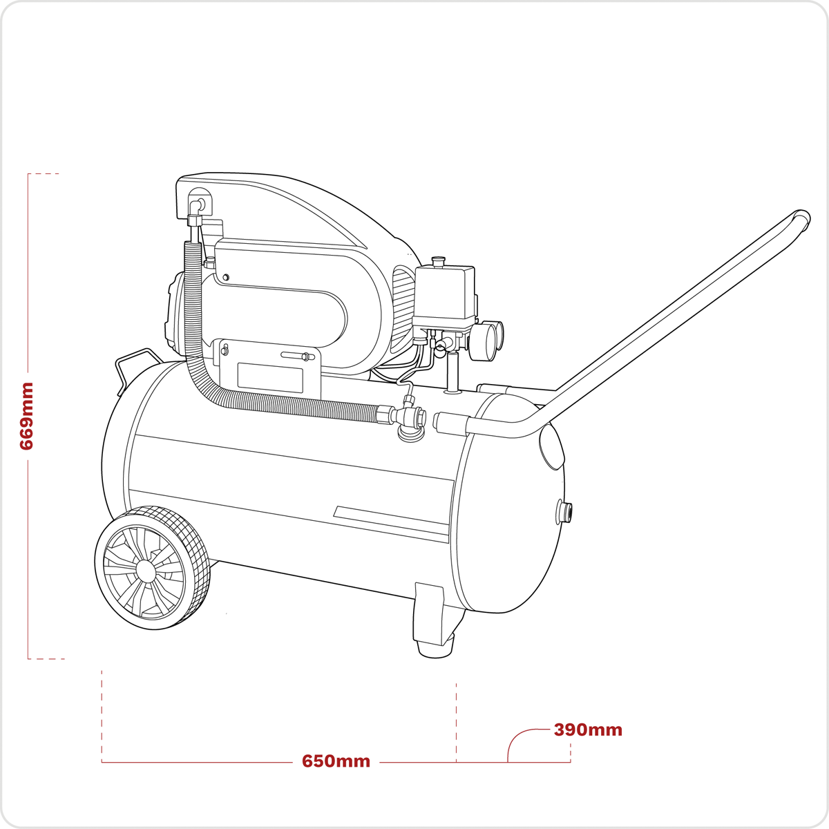 Sealey SAC5020E 50L Direct Drive Air Compressor 2hp - additional view 10