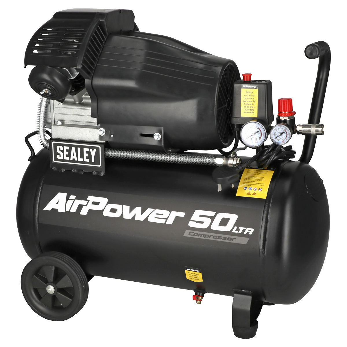 Sealey SAC5030VA 50L V-Twin Direct Drive Air Compressor 3hp - additional view 2