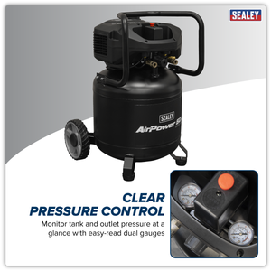 Sealey SAC50V 50L Oil Free Belt Drive Vertical Compressor 2hp - additional view 8