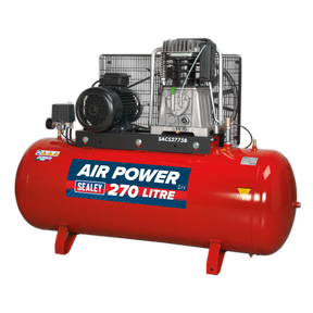 Sealey SAC52775B 270L Belt Drive Air Compressor with Cast Cylinders 7.5hp 2-Stage