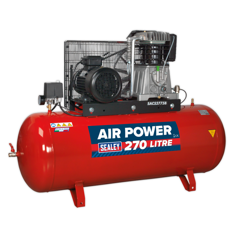 Sealey SAC52775B 270L Belt Drive Air Compressor with Cast Cylinders 7.5hp 2-Stage - additional view 3
