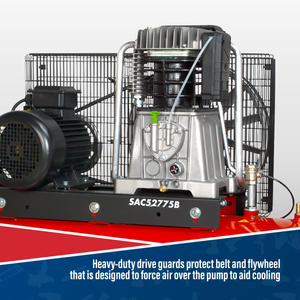 Sealey SAC52775B 270L Belt Drive Air Compressor with Cast Cylinders 7.5hp 2-Stage - additional view 6