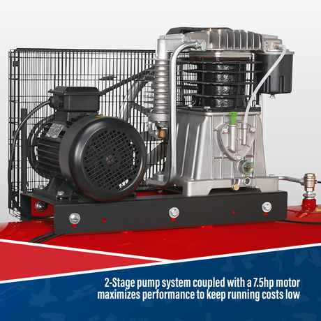 Sealey SAC55075B 500L Belt Drive Air Compressor with Cast Cylinders 7.5hp 2-Stage - additional view 2
