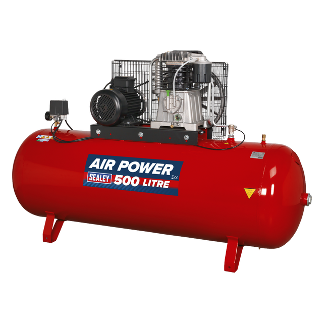 Sealey SAC55075B 500L Belt Drive Air Compressor with Cast Cylinders 7.5hp 2-Stage