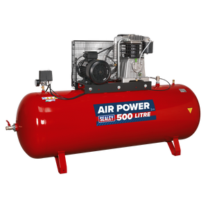 Sealey SAC55075B 500L Belt Drive Air Compressor with Cast Cylinders 7.5hp 2-Stage - additional view 7