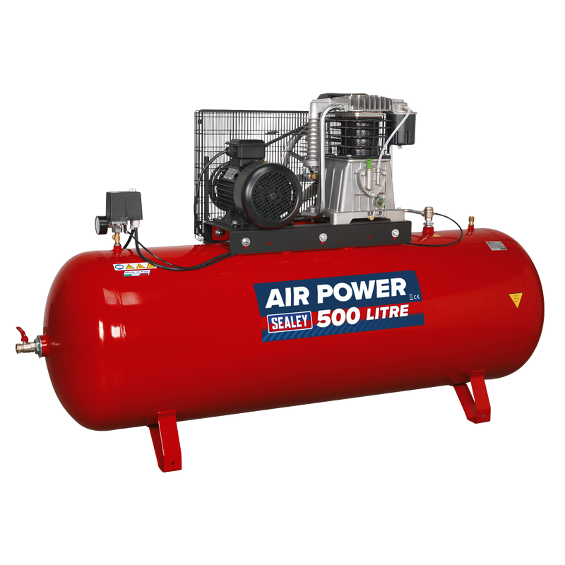 Sealey SAC55075B 500L Belt Drive Air Compressor with Cast Cylinders 7.5hp 2-Stage - additional view 7