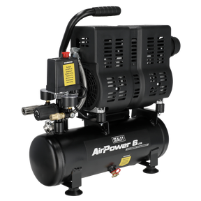 Sealey SAC6000S 6L Oil Free Low Noise Direct Drive Air Compressor 1hp
