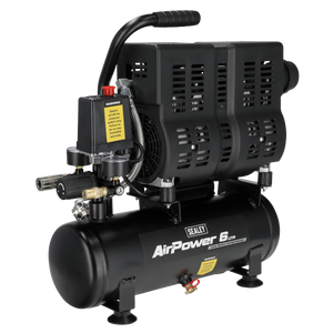 Sealey SAC6000S 6L Oil Free Low Noise Direct Drive Air Compressor 1hp