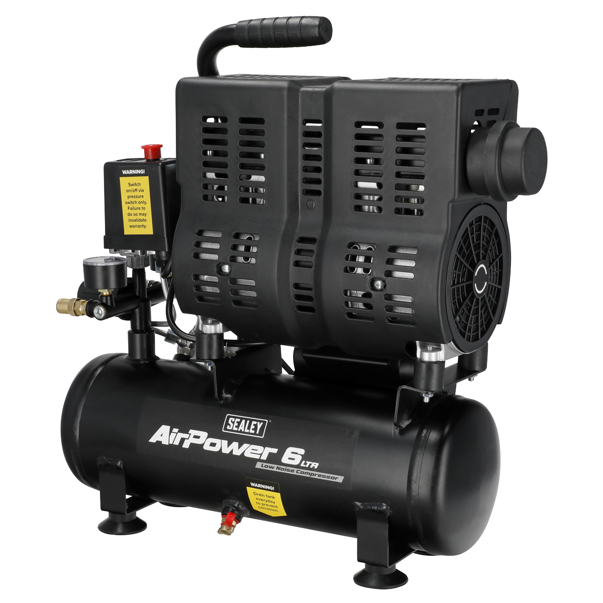 Sealey SAC6000S 6L Oil Free Low Noise Direct Drive Air Compressor 1hp - additional view 8