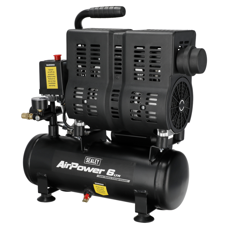 Sealey SAC6000S 6L Oil Free Low Noise Direct Drive Air Compressor 1hp - additional view 8