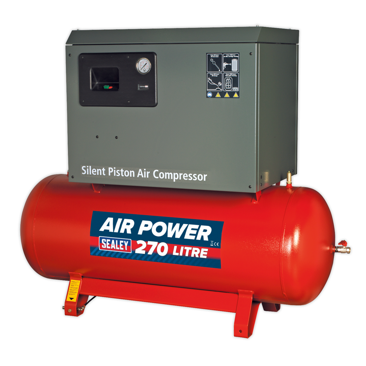 Sealey SAC72775BLN 270L Low Noise Belt Drive Air Compressor with Cast Cylinders 7.5hp 2-Stage