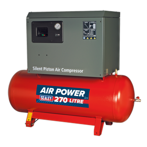 Sealey SAC72775BLN 270L Low Noise Belt Drive Air Compressor with Cast Cylinders 7.5hp 2-Stage