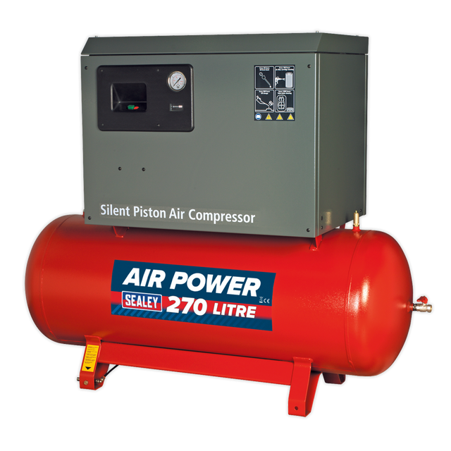 Sealey SAC72775BLN 270L Low Noise Belt Drive Air Compressor with Cast Cylinders 7.5hp 2-Stage