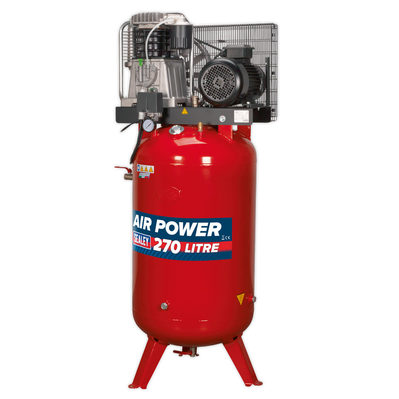 Sealey SACV52775B 270L Vertical Belt Drive Air Compressor with Cast Cylinders 7.5hp 2-Stage - additional view 4