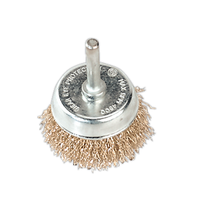 Sealey SCB50 50mm Crimped Wire Cup Brush with 6mm Shaft