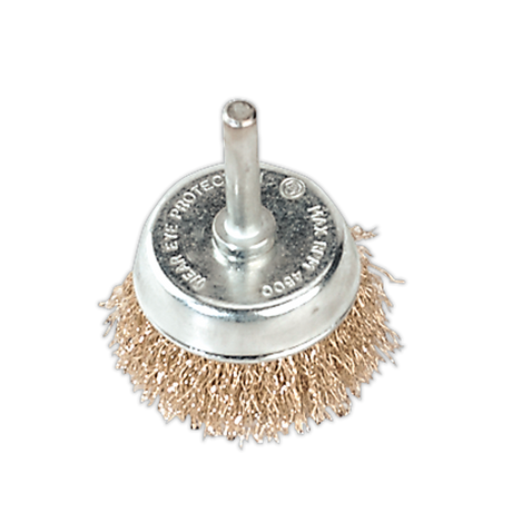 Sealey SCB50 50mm Crimped Wire Cup Brush with 6mm Shaft