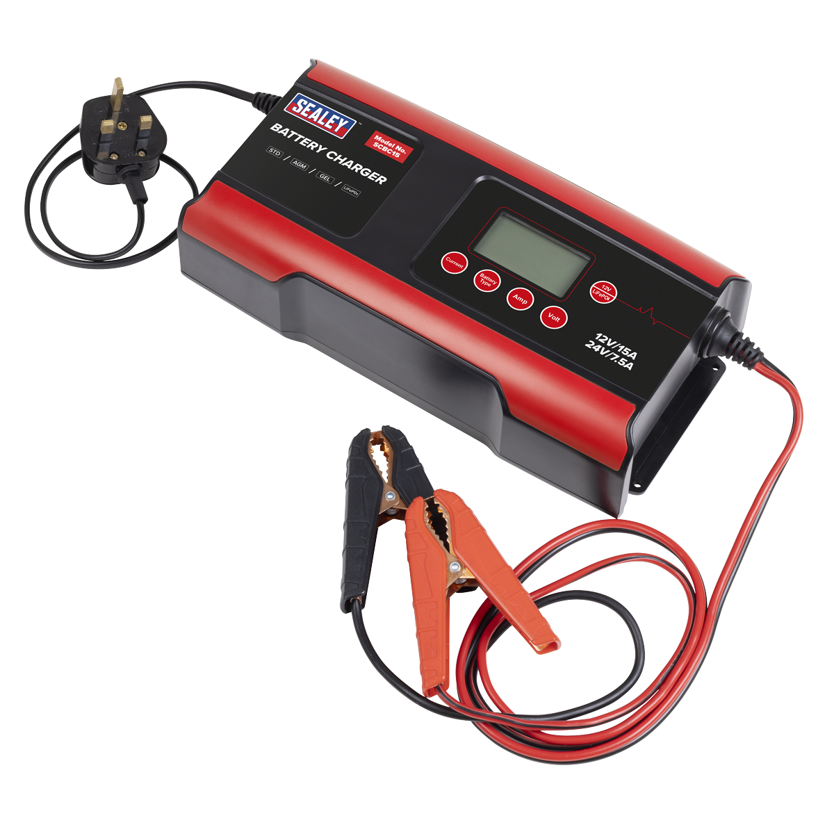 Sealey SCBC15 12/24V Compact Smart Battery Charger & Maintainer 15A - additional view 3