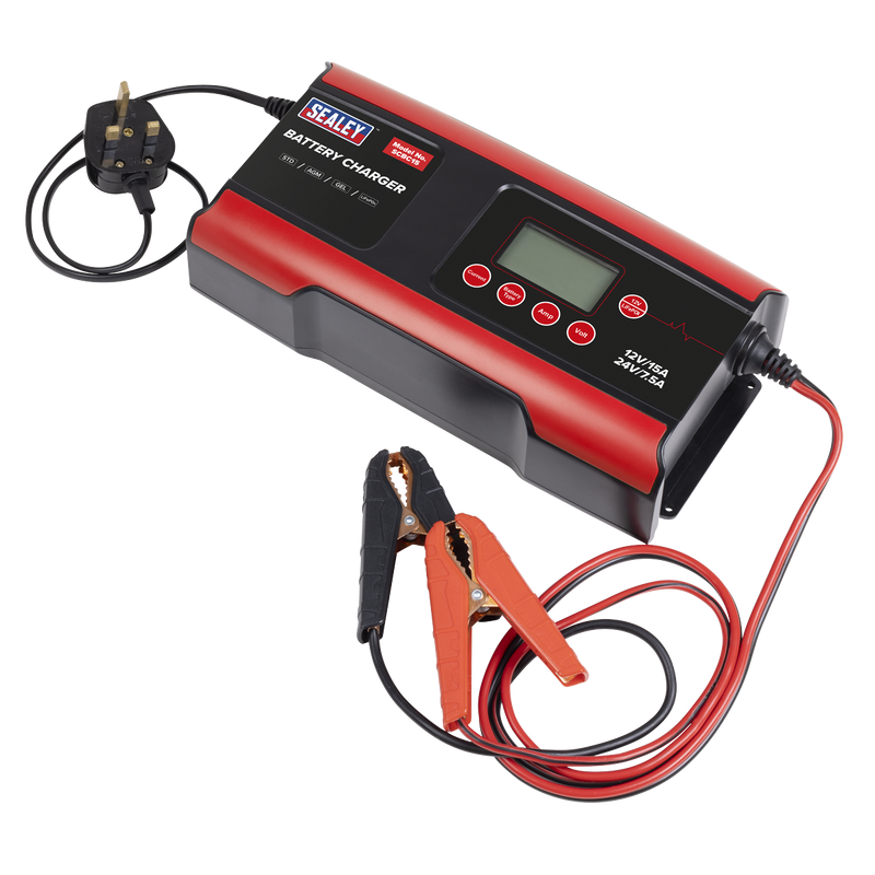 Sealey SCBC15 12/24V Compact Smart Battery Charger & Maintainer 15A - additional view 3