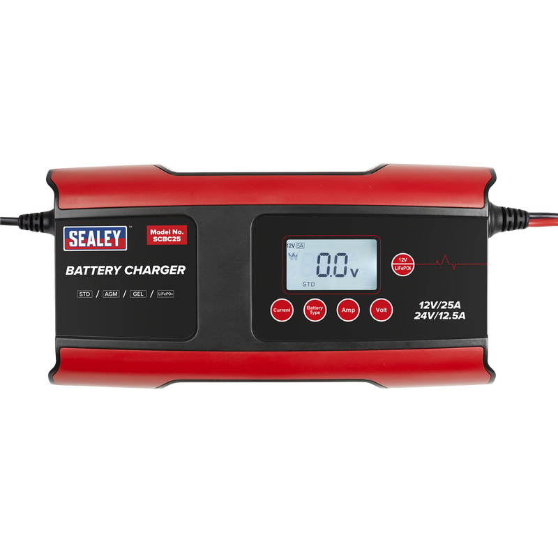 Sealey SCBC25 12/24V Compact Smart Battery Charger and Maintainer 25A - additional view 3
