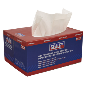 Sealey SCP1501 Multipurpose Smooth White Paper Wipes 73gsm - Dispenser Box of 150 Sheets - additional view 3