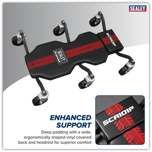 Sealey SCR101P Steel Creeper with 6 Rough Ground 5" Wheels & Headrest - additional view 5