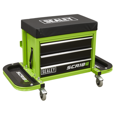 Sealey SCR18G Mechanic's Utility Seat & Toolbox - Green
