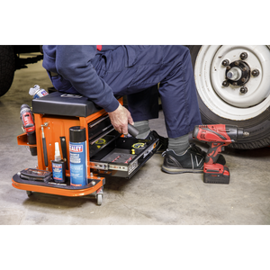 Sealey SCR18O Mechanic's Utility Seat & Toolbox - Orange - additional view 10