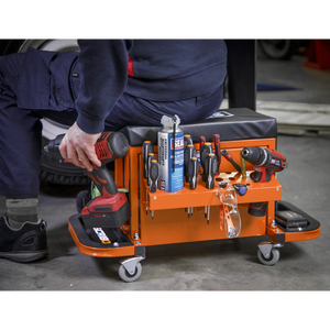 Sealey SCR18O Mechanic's Utility Seat & Toolbox - Orange - additional view 12