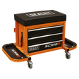Sealey SCR18O Mechanic's Utility Seat & Toolbox - Orange