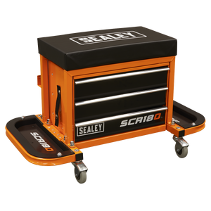 Sealey SCR18O Mechanic's Utility Seat & Toolbox - Orange