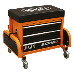 Sealey SCR18O Mechanic's Utility Seat & Toolbox - Orange - additional view 6