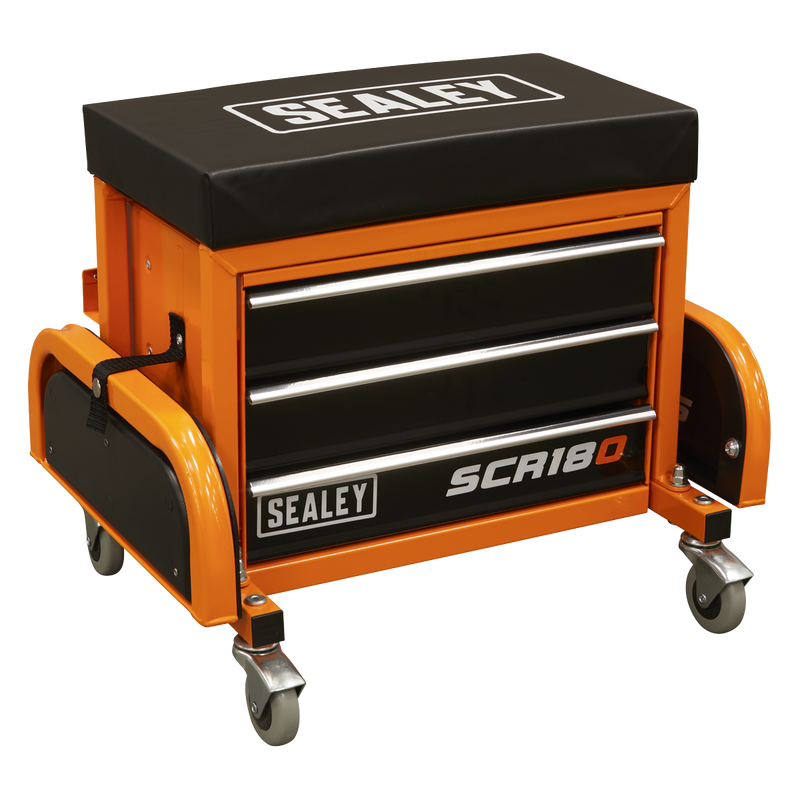 Sealey SCR18O Mechanic's Utility Seat & Toolbox - Orange - additional view 6