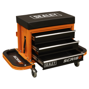 Sealey SCR18O Mechanic's Utility Seat & Toolbox - Orange - additional view 9