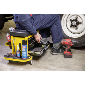 Sealey SCR18Y Mechanic's Utility Seat & Toolbox - Yellow - additional view 3