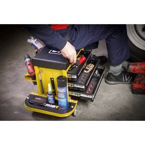 Sealey SCR18Y Mechanic's Utility Seat & Toolbox - Yellow - additional view 4