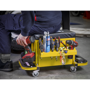 Sealey SCR18Y Mechanic's Utility Seat & Toolbox - Yellow - additional view 5