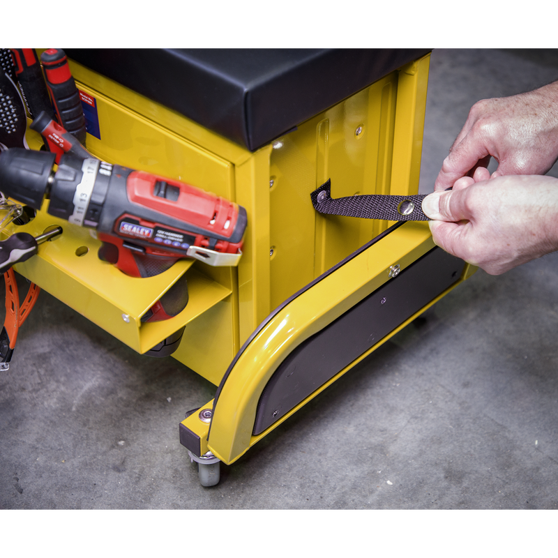 Sealey SCR18Y Mechanic's Utility Seat & Toolbox - Yellow - additional view 7