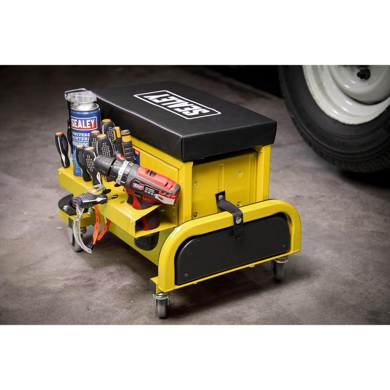 Sealey SCR18Y Mechanic's Utility Seat & Toolbox - Yellow - additional view 8