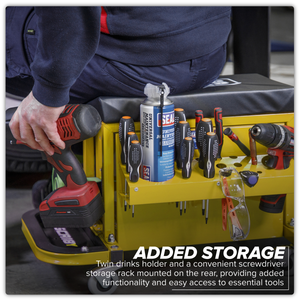 Sealey SCR18Y Mechanic's Utility Seat & Toolbox - Yellow - additional view 15