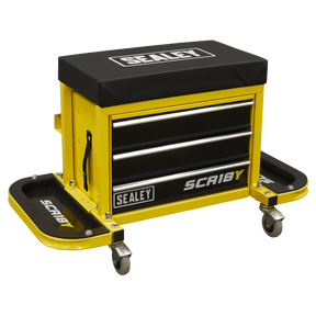 Sealey SCR18Y Mechanic's Utility Seat & Toolbox - Yellow