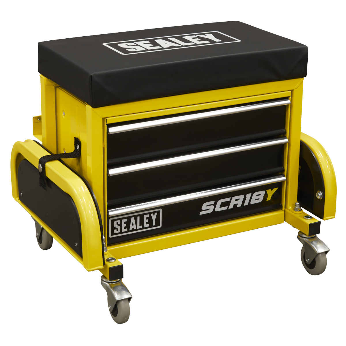Sealey SCR18Y Mechanic's Utility Seat & Toolbox - Yellow - additional view 2