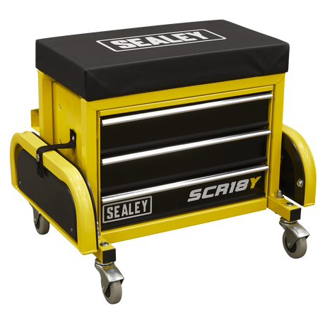 Sealey SCR18Y Mechanic's Utility Seat & Toolbox - Yellow - additional view 2