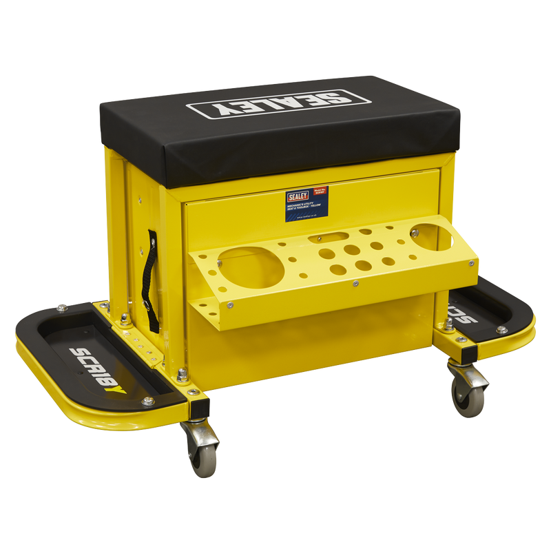 Sealey SCR18Y Mechanic's Utility Seat & Toolbox - Yellow - additional view 12