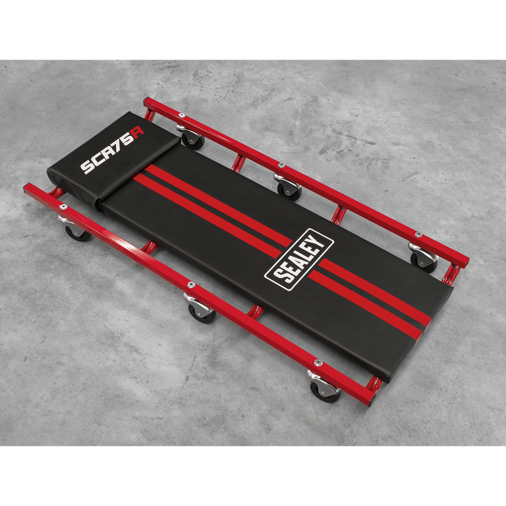Sealey SCR75 36" Deluxe American-Style Creeper with Steel Frame & 6 Wheels - Red - additional view 7