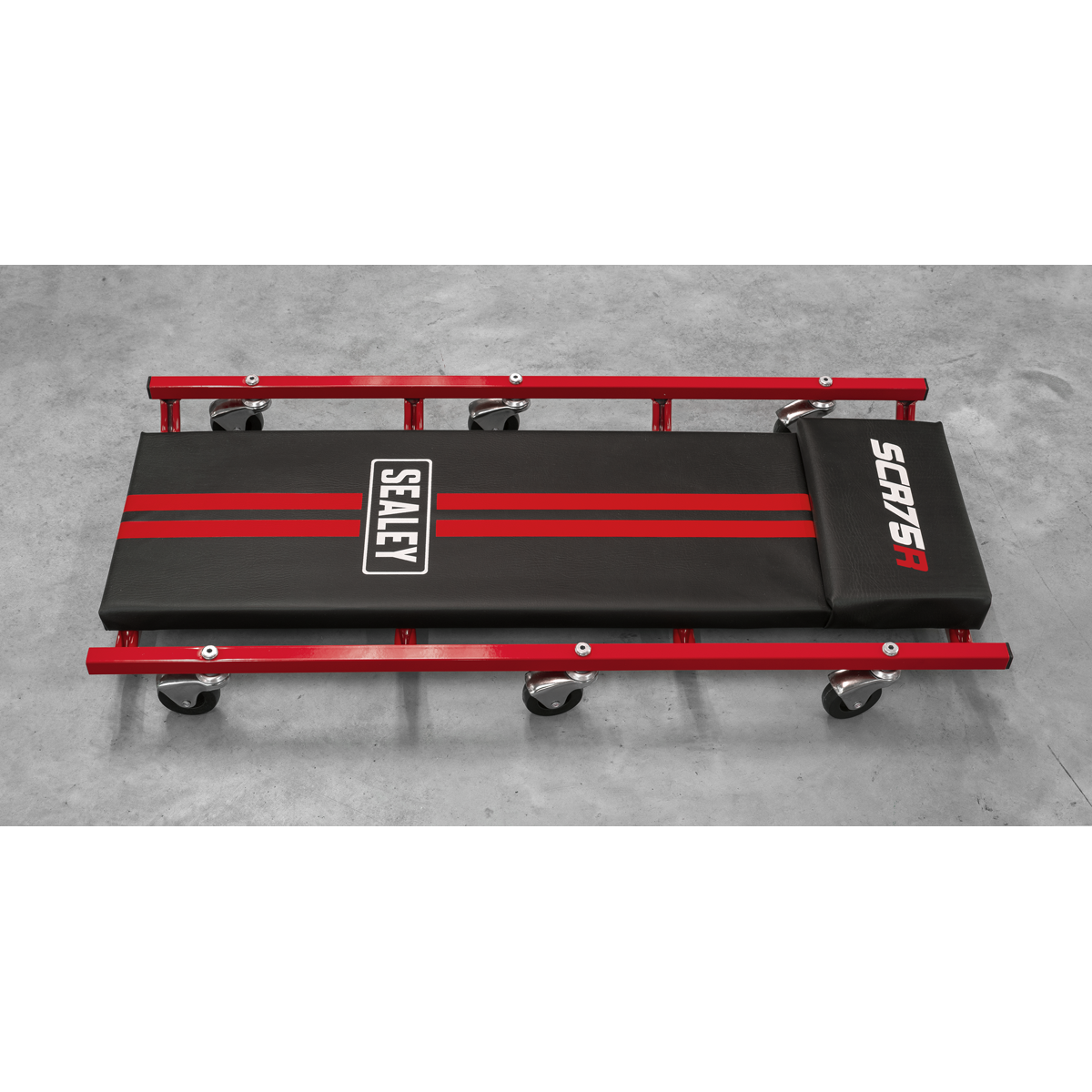 Sealey SCR75 36" Deluxe American-Style Creeper with Steel Frame & 6 Wheels - Red - additional view 8
