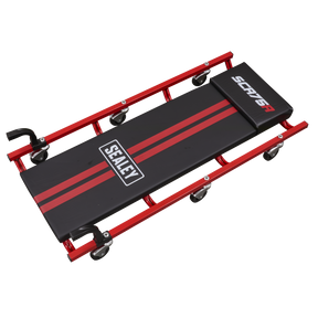 Sealey SCR75 36" Deluxe American-Style Creeper with Steel Frame & 6 Wheels - Red