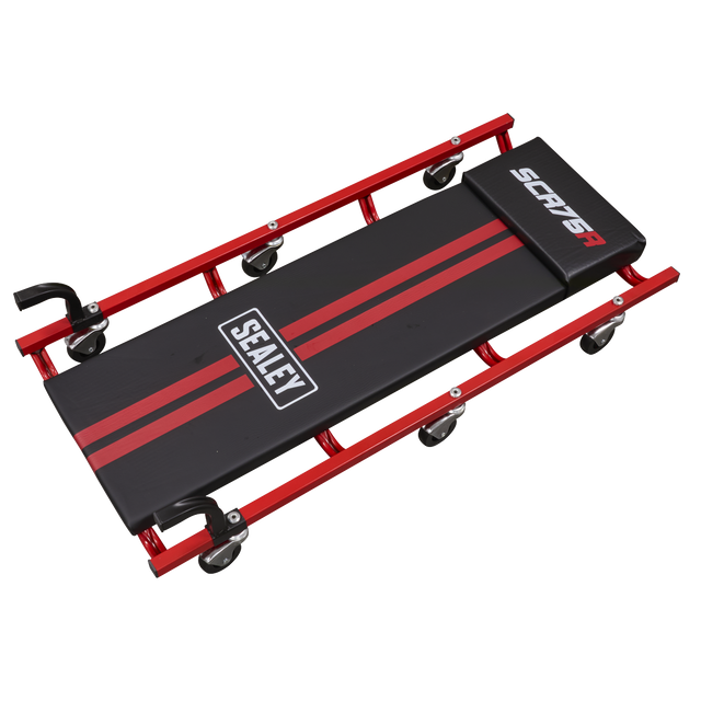 Sealey SCR75 36" Deluxe American-Style Creeper with Steel Frame & 6 Wheels - Red